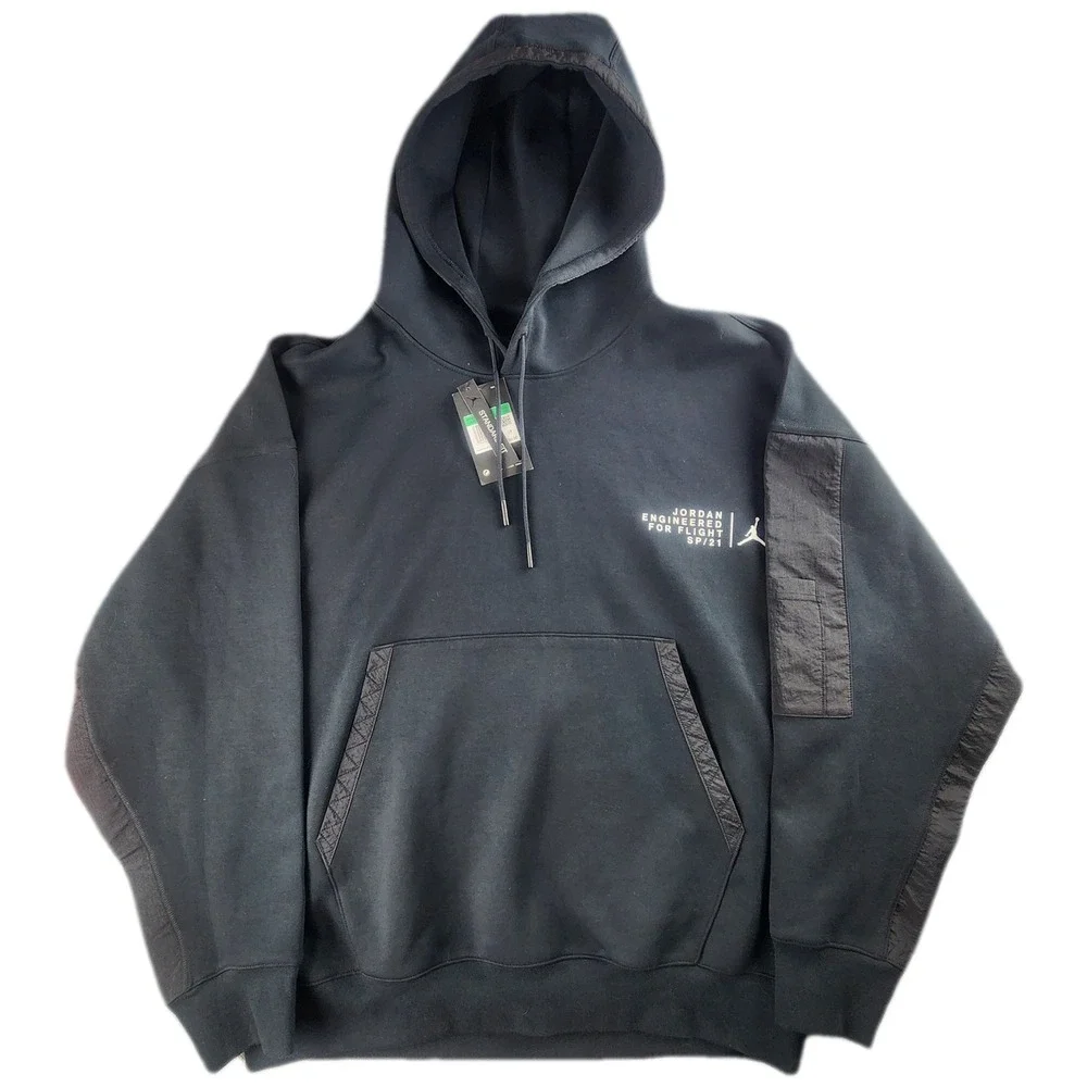 Jordan 23 Engineered Fleece Hoodie XL Black CZ8272-010 Jumpman NWT Oversized - Picture 4 of 13